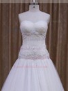Beautiful Sweetheart Ivory Tulle with Appliques Lace Chapel Train Wedding Dress #LDB00021846