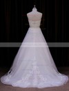 Princess Ivory Organza with Appliques Lace Sweetheart Gorgeous Wedding Dresses #LDB00021848