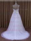 Amazing Court Train Tulle Beading White One Shoulder Wedding Dress #LDB00021863