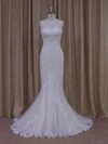 V-neck Tulle Appliques Lace Ivory Trumpet/Mermaid Newest Wedding Dresses #LDB00021912