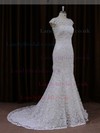 Boutique Scoop Neck Cap Straps Ivory Lace Trumpet/Mermaid Wedding Dresses #LDB00021925