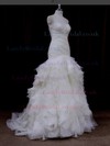 Trumpet/Mermaid Sweetheart Lace Tulle with Beading Ivory Wedding Dresses #LDB00021928