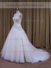 One Shoulder White Tulle Appliques Lace Pretty Ball Gown Wedding Dress #LDB00021947