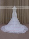 Tulle Appliques Lace White Court Train Trumpet/Mermaid Wedding Dress #LDB00021948