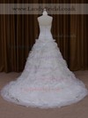Ivory Tulle with Beading Court Train Vintage Strapless Wedding Dress #LDB00021975