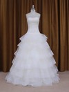 Elegant Sweetheart Tulle Appliques Lace Floor-length White Wedding Dress #LDB00021980