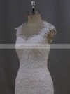 Ivory Tulle Sweep Train Appliques Lace Hot Trumpet/Mermaid Wedding Dress #LDB00021993