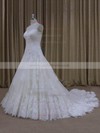 Ivory A-line Tulle Appliques Lace Sweetheart Lace-up Wedding Dress #LDB00022000