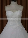 Perfect A-line Tulle Appliques Lace Ivory Sweetheart Wedding Dresses #LDB00022021