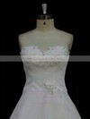 Court Train Ivory Discounted Tulle Satin Appliques Lace Sweetheart Wedding Dress #LDB00022023