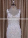 Different Trumpet/Mermaid Ivory Tulle Appliques Lace V-neck Wedding Dress #LDB00022030