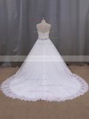 Perfect Ball Gown Ivory Tulle Chapel Train Appliques Lace Wedding Dresses #LDB00022038