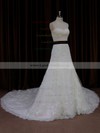 Sweetheart Sashes / Ribbons Ivory Lace Tulle Cathedral Train Exclusive Wedding Dresses #LDB00022042
