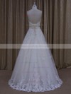 Sweetheart Appliques Lace Floor-length Ivory Tulle Fashion Wedding Dresses #LDB00022045
