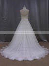 Pretty A-line Tulle Beading Ivory Sweetheart Wedding Dresses #LDB00022064