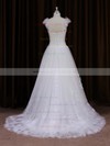 Great Sweetheart Appliques Lace Sweep Train Ivory Tulle Wedding Dresses #LDB00022066