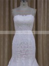 Sweep Train Ivory Tulle Lace Sashes / Ribbons Trumpet/Mermaid Wedding Dresses #LDB00022072