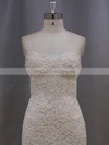 Trumpet/Mermaid Court Train Tiered Champagne Lace Tulle Vintage Wedding Dresses #LDB00022086