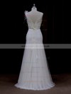 Sheath/Column Appliques Lace Floor-length Ivory Tulle Discounted Wedding Dresses #LDB00022088