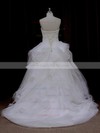 Sweetheart Ruffles Ivory Tulle Lace-up Princess Wedding Dresses #LDB00022095