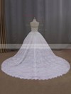 Sweetheart Ivory Lace Beading Lace-up Cathedral Train Wedding Dresses #LDB00022096